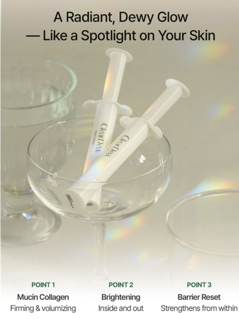 New ClearDea Mucin Collagen Voluming Cream Ampoule Bundle Kit Korean Skincare - Picture 4 of 6